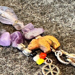 Bear Key Ring Medicine Wheel Totem - Key Ring/Fob for Purse Descriptive Bookmark